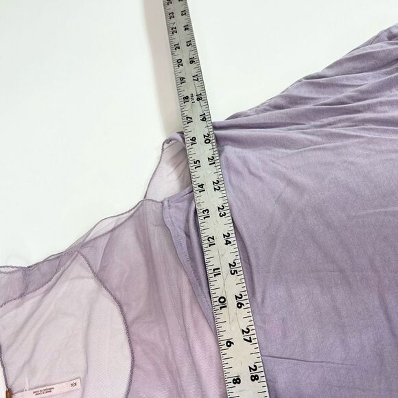 Free People Riley Chiffon Asymmetric Tank Top Medium Lilac Sheer Sleeveless Mesh - Picture 5 of 9